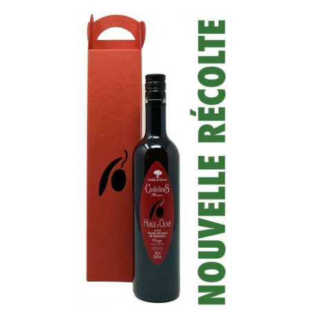 Coffret Rouge + 1 bouteille 500ml NOIR D'OLIVE AOP NOUVELLE RÉCOLTE