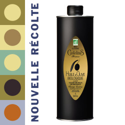 BIO Extra Virgin Olive Oil-AOP Vallée des Baux de Provence-1L Can -Moulin CastelaS France