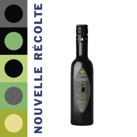 L'AGLANDAU Huile d'Olive de France Vierge Extra-Bouteille 250ml-Moulin CastelaS France