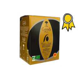 BIO Extra Virgin Olive Oil-AOP Vallée des Baux de Provence-3 liters Bag in Box-Moulin CastelaS France