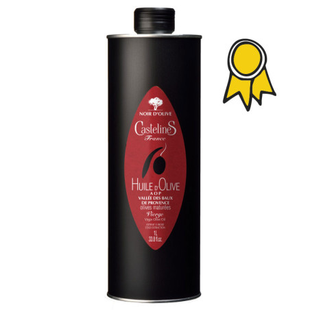 FRUITE NOIR Virgin Olive Oil-AOP Vallée des Baux de Provence-1 liter Can-Moulin CastelaS France