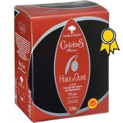 FRUITE NOIR Virgin Olive Oil-AOP Vallée des Baux de Provence-3 liters Bag in Box-Moulin CastelaS France